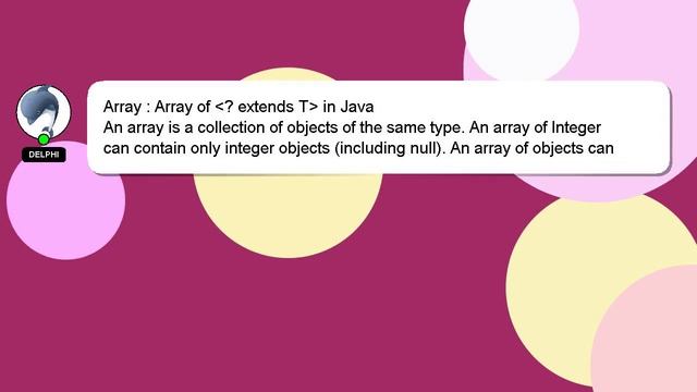 Array : Array of ? extends T in Java смотреть онлайн
