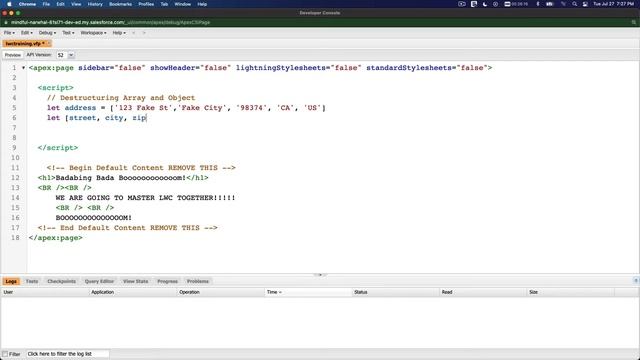 LWC Foundation 7 - Javascript Destructuring Object & Array смотреть онлайн
