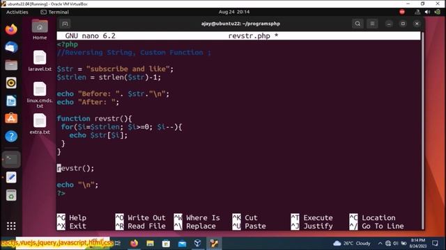 PHP Programs Reversing String Part-20 | Custom Function | Changing Positions Of String смотреть онлайн