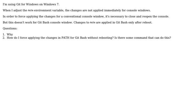 Git for Windows: how to apply changes in PATH without reboot? смотреть онлайн