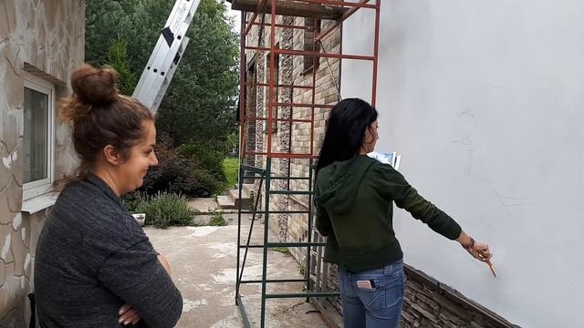 Роспись стен. Росписываем фасадные стены. Начало, видео - 2 смотреть онлайн