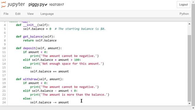 Engineering Python 12B: Classes and OOP - Piggy Bank смотреть онлайн