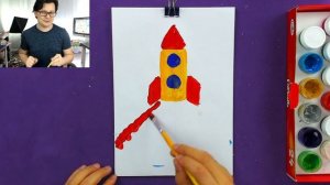 Рисуем РАКЕТУ красками гуашь для детей - День Космонавтики
