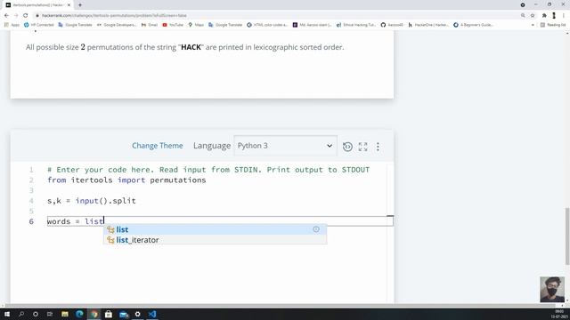 itertools.permutations() || HackerRank Solution смотреть онлайн