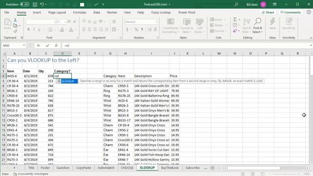 Excel VLOOKUP Enhanced: Easier VLOOKUP To The Left With XLOOKUP - Episode 2302