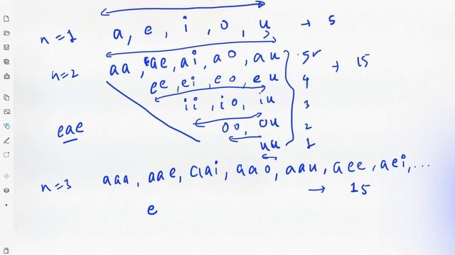 Leetcode 1641. Count Sorted Vowel Strings | Hindi смотреть онлайн