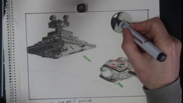 Drawing Star Destroyer and USS Defiant - Star Wars vs Star Trek in Pen and Marker timelapse смотреть онлайн