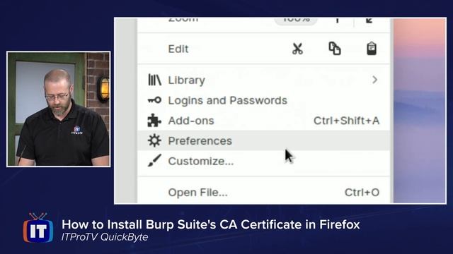Burp Suite 101: Installing Burp Suite's CA Certificate in Firefox | An ITProTV QuickByte смотреть онлайн