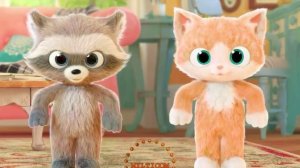 Мультик кошка и енот танец