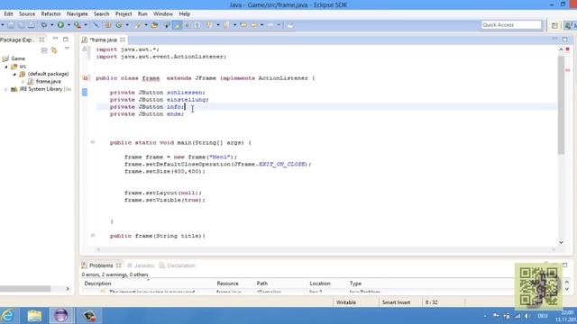 Ein Spiel in Java programmieren - das GameMenü [01] (HD+) смотреть онлайн