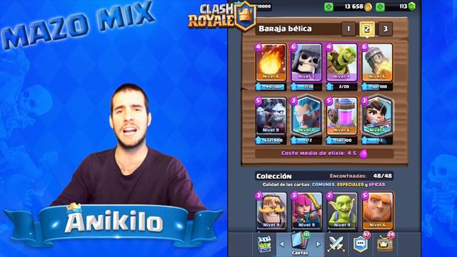 MAZO CON 1️⃣ CARTA DE CADA ARENA👑👑👑 - MAZO MIX #10 - CLASH ROYALE A POR TODAS - Español смотреть онлайн