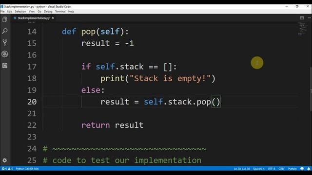 ? data structures - stack implementation in python смотреть онлайн