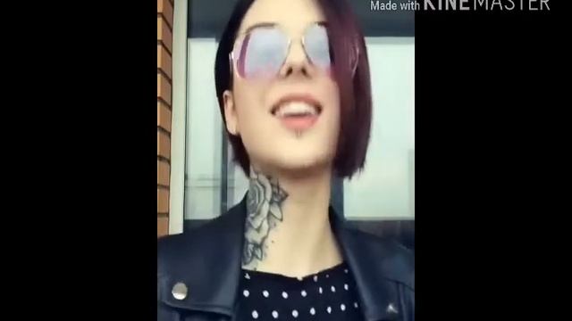 Девушка с татуировками перепела песню Половина моя !! смотреть онлайн
