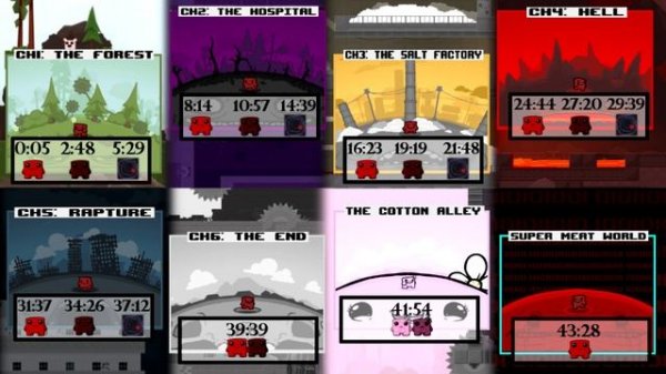 All World Themes - Super Meat Boy (Light World / Dark World / Warp Zones)