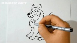Как нарисовать волка поэтапно для детей | How to draw a cartoon wolf for kids