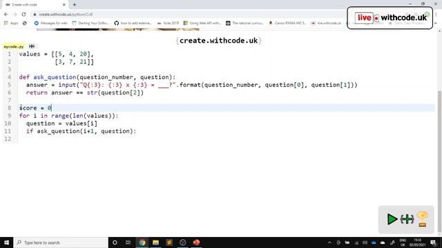 2D lists in python: Episode 32 of live.withcode.uk смотреть онлайн