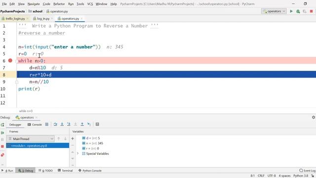 learn how to write a Python Program to reverse a number смотреть онлайн