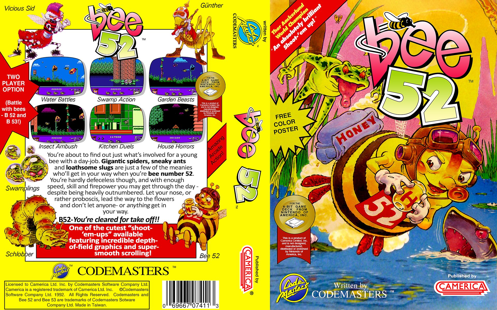 Bee 52 ( NES / Famicom / Dendy ) взлом на бесконечные жизни интересной и красочной игры смотреть онлайн