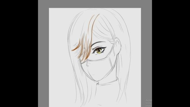 Как нарисовать Девушка в маске Рисунок в Крите Animegirl