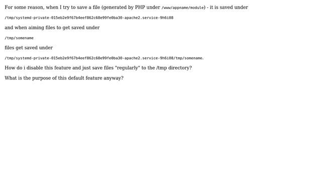 apache2: Saves files on /tmp in a 'system-private-[hash]' instead of just saving folders as... смотреть онлайн