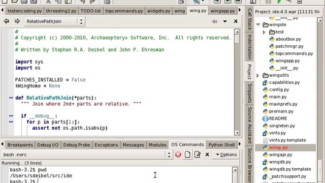 OS Commands in Wing IDE смотреть онлайн
