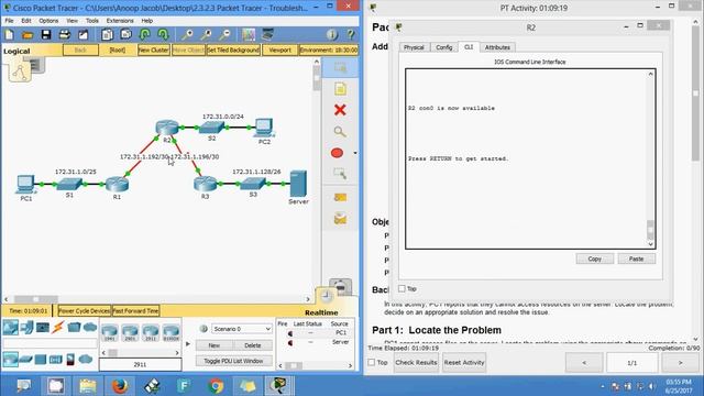2.3.2.3 Packet Tracer - Troubleshooting Static Routes смотреть онлайн