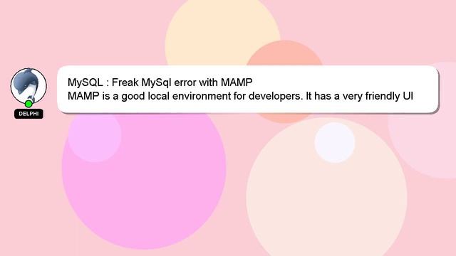 MySQL : Freak MySql error with MAMP смотреть онлайн