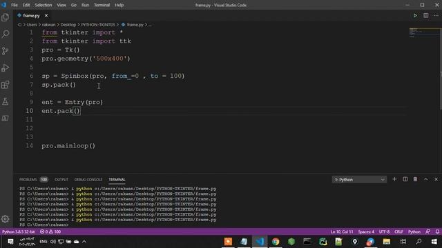 كورس python tkinter كامل : بايثون تكنتر : درس 23 : عداد الارقام Spinbox смотреть онлайн