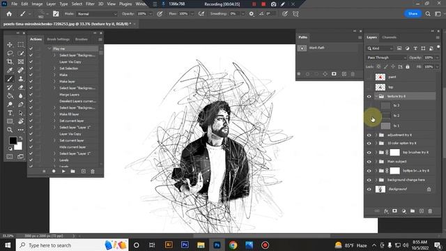 Pure Scribble Art Photoshop Action смотреть онлайн