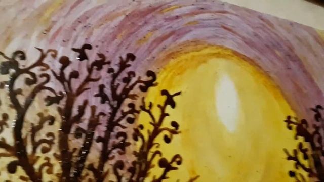 "Парадиз"кофейная картина с натуральными красками ручной работы смотреть онлайн