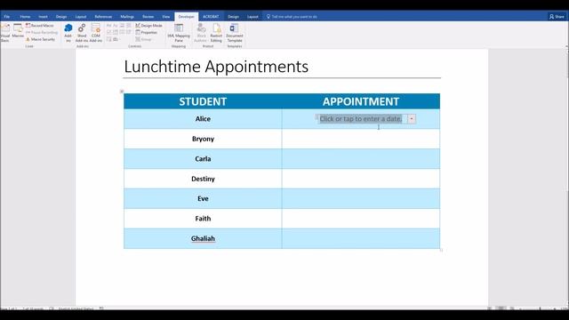 Insert A Date Picker In Microsoft Word смотреть онлайн