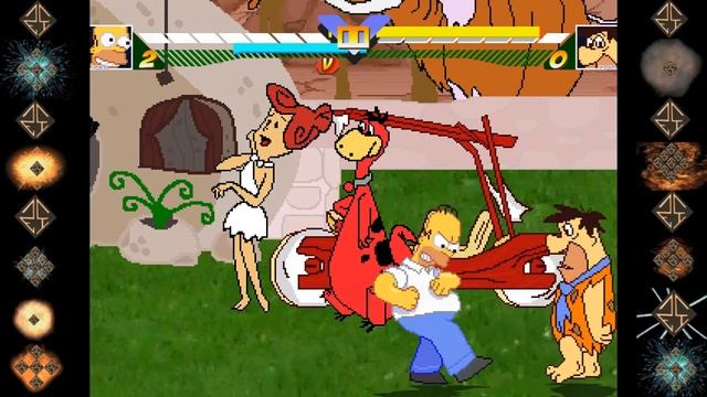 Homer Simpson (The Simpsons) vs Fred Flintstone (Hanna-Barbera) - Ultimate Mugen Fight 2016 смотреть онлайн