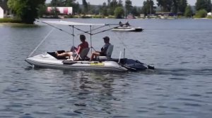 Надувной катамаран на педальном приводе | Inflatable pedal catamaran BOATHOUSE