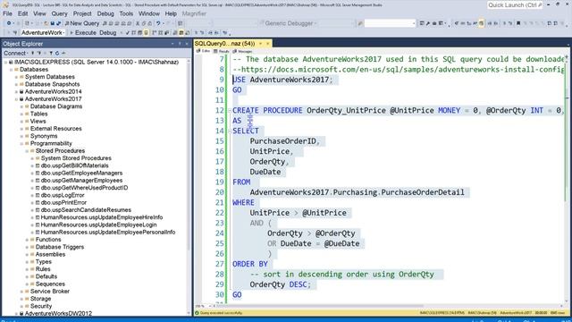 045 - SQL for Data Analysts and Data Scientists - Stored Procedure SQL Server Default Parameters смотреть онлайн