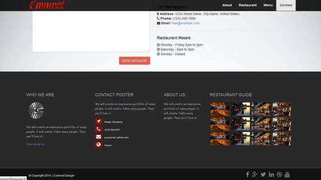 Restaurant Onepage Parallax - Connect Design смотреть онлайн