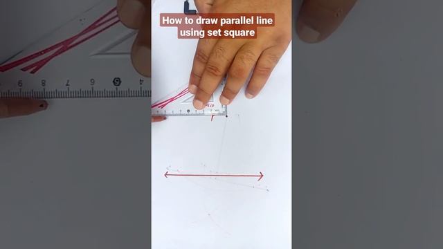 How to draw parallel line through a point using set square смотреть онлайн