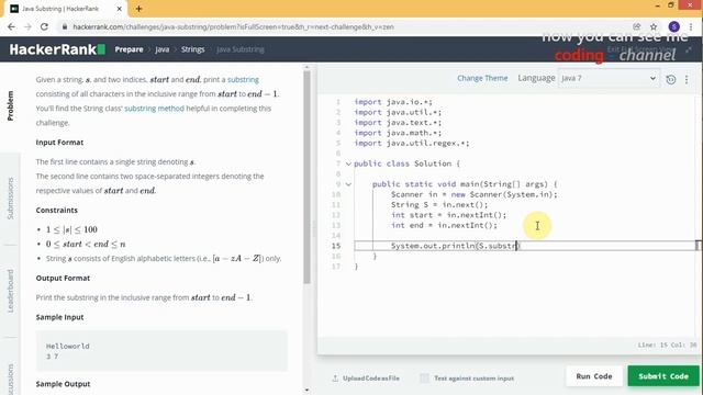 HackerRank - Java #15 - Java Substring смотреть онлайн