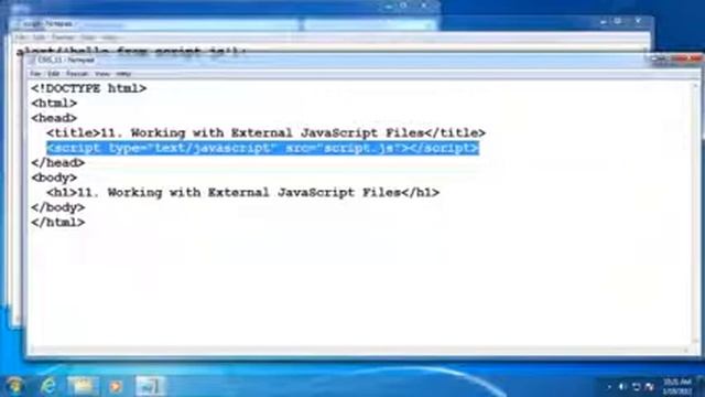 11 Working with External JavaScript Files смотреть онлайн