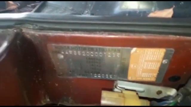 HONDA CIVIC SHUTTLE CHASSIS NUMBER & EW2 ENGINE NUMBER LOCATION