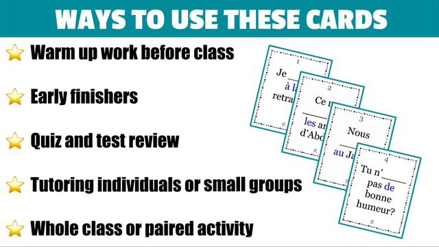 French Verb Être Present Tense Challenge Task Cards Activity - French Teacher Lesson Plans смотреть онлайн