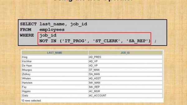 OCP Tutz ||  SQL part-1 Les 2 ||Restricting and Sorting Data