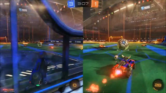 Rocket League (PC) Local Multiplayer (2 Players) Split screen (2 vs 2) Pro Difficulty смотреть онлайн