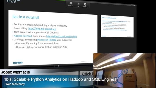 ODSC WEST 2015 | Wes McKinney - "Ibis: Scalable Python Analytics on Hadoop and SQL Engines" смотреть онлайн