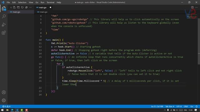 How to make a FAST Auto Clicker in Go (Under 50 lines of code!) | Vahin Sharma смотреть онлайн