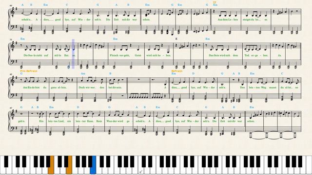 Rammstein — Adieu Piano Sheet Music Klaviernoten Notenblätter смотреть онлайн