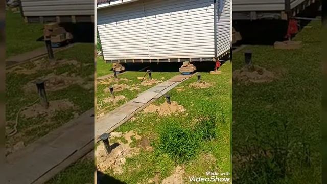 Подъём и перемещение дома (6х5). Установка на Свайно-винтовой фундамент. смотреть онлайн