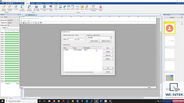 How to create/transfer recipe data using Extended memory - Weintek EasyBuilder Pro смотреть онлайн