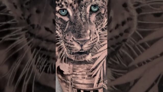 Realistic Blue Eye Jaguar Tattoo #shorts смотреть онлайн