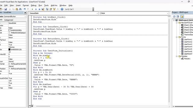 SLMS-8 Advance Datepicker Userform in Excel VBA - Man Singh Rana смотреть онлайн