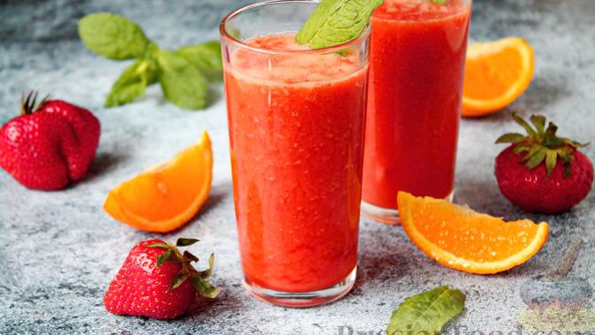 Фруктово-ягодная феерия.
АПЕЛЬСИНОВО-КЛУБНИЧНЫЙ СМУЗИ